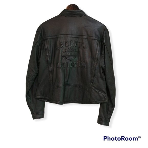 Women's Large L Harley-Davidson Leather Jacket 98136-03VW Front Vented Embossed - Picture 2 of 13